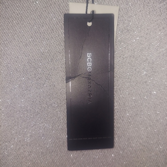 💕 BCBG MAXAZRIA "INYA"  MINI FITTED ONE SHOULDER  DRESS-SILVER SPARKLE NWT- M - Picture 9 of 10